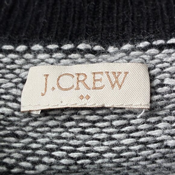 J. Crew Black and White Wool-Blend Fair Isle Sweater - Size S - Picture 4 of 5
